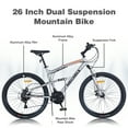 thumbnail image 6 of POVANLI 26 inch Mountain Bike 21-Speed Dual Suspension Aluminum Alloy Frame for Men/Women,26*2.1 Inflatable rubber tires,85% assembled,Adjustable Seat,Adults ages 14+,Gift(Grey), 6 of 7