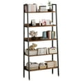 thumbnail image 1 of 5-Tier Bookshelf, 67 Inch Open Shelf Bookcase, Rustic Brown Wood Storage Rack with Metal Frame & Adjustable Feet, Storage Organizer for CDs/Books/Movies, Book Shelf for Office Living Room Bedroom, 1 of 4