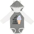 thumbnail image 3 of Inktastic All You Need is Ice Cream with Ice Cream Cone Boys or Girls Long Sleeve Baby Bodysuit, 3 of 5