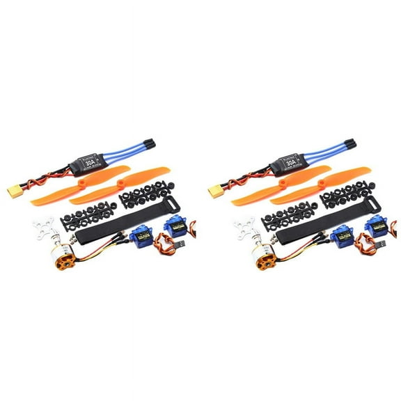 2X 2200KV Brushless Motor 30A ESC XT60 Plug SG90 9G Micro-Servo 6035 Propeller for RC Fixed Wing Plane Helicopter