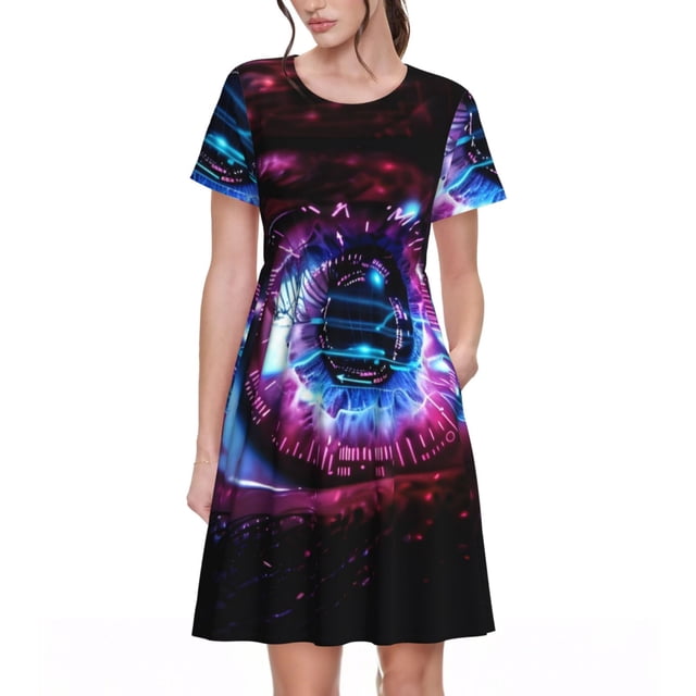 Balery v Vestidos sueltos de manga corta para mujer, vestidos de verano 2025, vestidos casuales de corte A con vuelo.