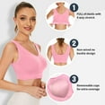 thumbnail image 2 of Women's 3 Pack Seamless Comfortable Sports Bra with Removable Pads,Full-Coverage Pullover Stretchy Sports Bras, 2 of 6