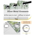 thumbnail image 6 of Leaf Bird Blackout Curtains 63 Inches Long for Bedroom, Sage Greeen Botanical Watercolor Animals Thermal Insulated Room Darkening Black Out Window Curtain Panels Grommet Drapes for Living Room, 6 of 8