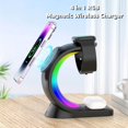 thumbnail image 1 of 4 In 1 Magnetic Wireless Charger Fast Charging For Smart Phone Atmosphere Light Charging Station For Airpods Pro I-phone Watch, 1 of 4