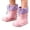 Pink, variant on Otqutp Toddler Boys Girls Rain Boots Kids Color Block Waterproof Rubber Mid Calf Booties Adjustable Drawstring Cuff Non Slip Rain Shoes