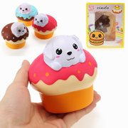 Squishy Dog Puppy Puff Cake 10cm Stress Balls Slow Rising With Packaging Collection Gift Soft Toy