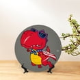 thumbnail image 6 of Wukai Dinosaur Super Hero Cartoon Print Decorative Plate for Display,Bone China Decorative Plate, Ceramic Dinner Plate with Stand, Vertical Ceramic Plate-6in, 6 of 6