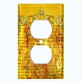 thumbnail image 2 of Metal Light Switch Plate Cover Elegant Yellow Letter Frame Damask DAM066, 2 of 13