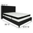 thumbnail image 4 of Emma + Oliver Queen Accent Extended Panel Platform Bed/Memory Foam Mattress-Black Fabric, 4 of 6