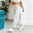 thumbnail image 3 of Girls Knit Jogger Pants Elastic High Waist Casual Sweatpants Side Pockets Solid Color Long Pants, 3 of 7