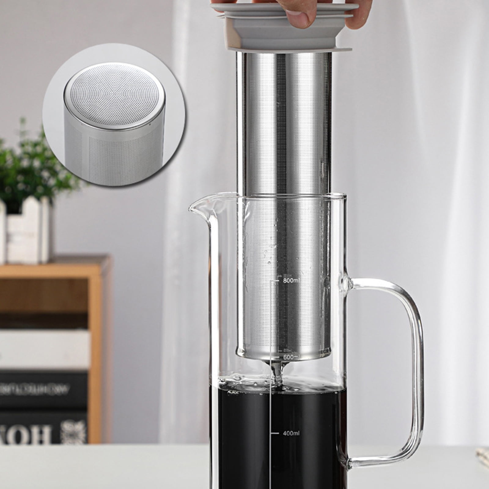 Effective Cold Brew Coffee Machine Artistic Cold Brew Coffee Jar with Removable Filter Effective Glass Coffee Maker