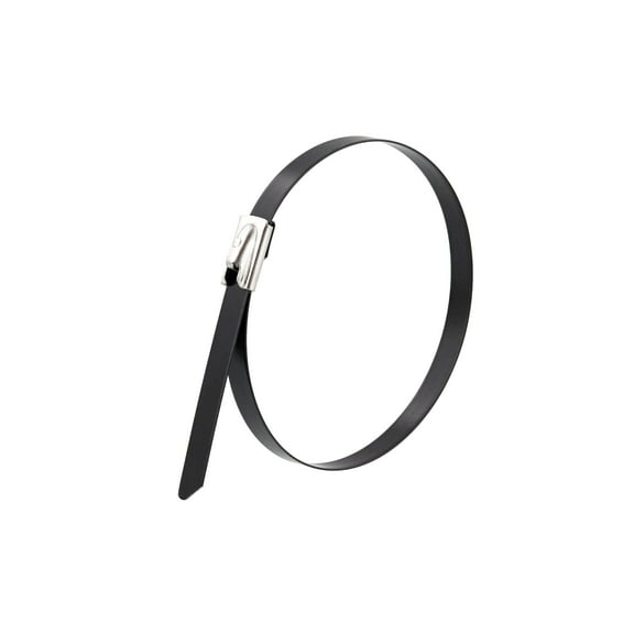 Secure Cable Ties 8-inch Coated 304 Stainless Steel Standard Cable Ties - Pack of 100