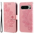thumbnail image 1 of SaniMore for Google Pixel 8 Pro Case with Wrist Strap, Fashion Flower Embossing Design for Girls/Women, Dual Magnet Card Holder Wallet Cover Kickstand Shockproof for Google Pixel 8 Pro, Rosegold, 1 of 9