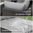 thumbnail image 3 of Patio Furniture Set - All-Weather - 7 Piece Patio Outdoor Conversation Set, Modular Wicker Rattan Sectional Sofa for Backyard, Garden, Poolside, Balcony, Porch, Patio, Brown/Light Gray, 3 of 7