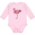 thumbnail image 3 of Inktastic Pink Flamingo Boys or Girls Long Sleeve Baby Bodysuit, 3 of 5