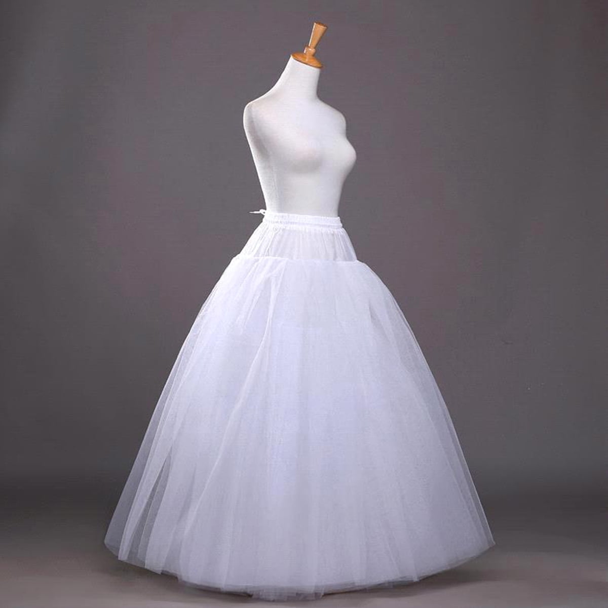Wedding Underskirt A Line Wedding Bridal Petticoat 3 Hoops Skirt Crinoline Black 