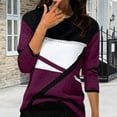 thumbnail image 2 of Women's V Neck Striped Tee Seven Quarter Sleeve Printed Casual Comfort Top, 2 of 6