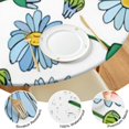 thumbnail image 4 of Elastic Round Tablecloth with Spring Floral Pattern, Daisy Design, Durable Polyester Cover for Daily Use or Parties, Fits 44-52 Inch Round Kitchen or Outdoor Tables, 4 of 7