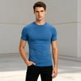 thumbnail image 3 of JTieacloth Men's T Shirts Performance Compression Workout Shirt For Wicking Athletic Top Gym Running Fitness Training Tee With Stretch And Breathable(Blue,XXL), 3 of 6