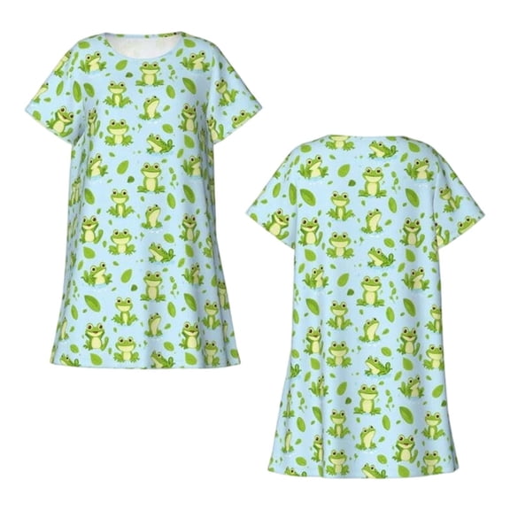 Gowns for Women Sleepwear Print Soft Long Sleeve Dress Plus Size Womens Clothing,Light Green,S