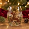 thumbnail image 7 of SLYNSHome Christmas Stemless Wine Glasses, Festive Holiday Tumbler Cups for Xmas Parties and Home Decor, 15oz Glassware Gift Set, 7 of 7
