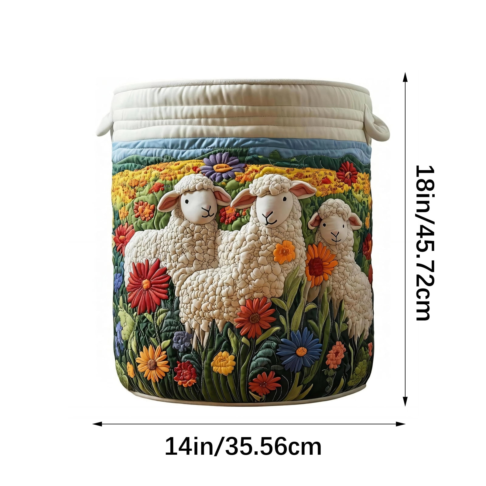 Quilted Laundry Hamper Foldable Storage Basket With Soft Padding And Floral Detail For Bedroom Bathroom Storage