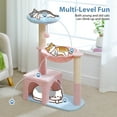 thumbnail image 6 of PAWZ Road 36.6" 4-in-1 Flower Cat Tree Tower with Cute Perch Scratching Posts for Indoor Cats, Blue, 6 of 10
