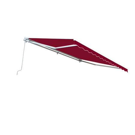 ALEKO Retractable 13' x 10' (4m x 3m) Solid Burgundy Color Patio Awning