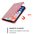 thumbnail image 3 of DeCase Stylish Magnetic Flip Wallet Case for iPhone 15 Pro Max, Slim PU Leather Sparkle Bling Glitter Cover, Card Slot and Kickstand, Shockproof  Shell for iPhone 15 Pro Max,Rosegold, 3 of 9
