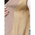 thumbnail image 5 of DARING DIVA Women's Plaid Gingham Button Down Sleeveless Crew Neck Vest L Khaki, 5 of 6