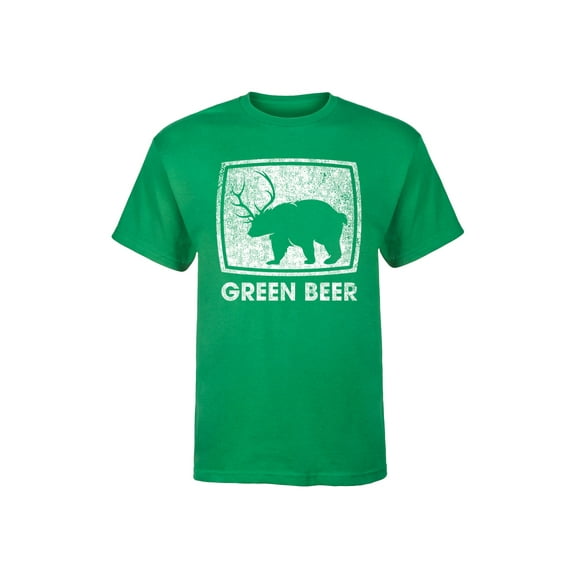 Instant Message - Green Beer Bear - Men's Short Sleeve Graphic T-Shirt