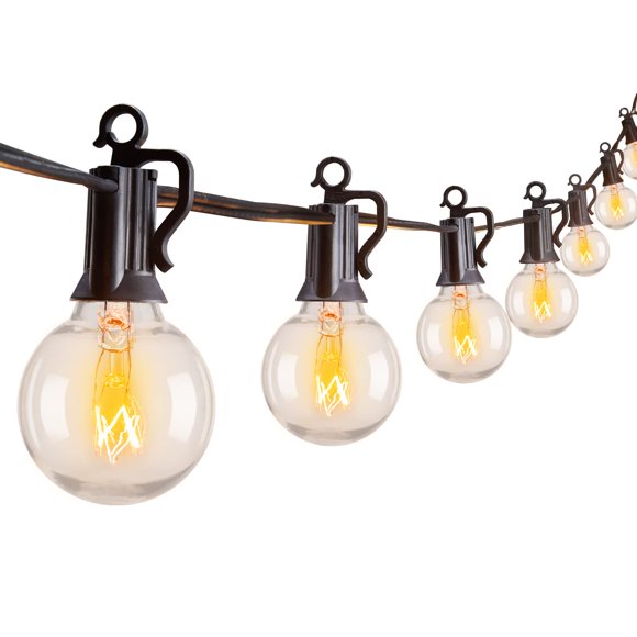 Cadena de luces Brightown G40 para exteriores, 15 cm, 15 m, 52 bombillas, impermeable