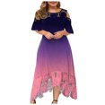 thumbnail image 1 of Pompotops Robe d'Été Bohème à une Épaule à Nouer pour Femmes Taille Élastique à Volants Ligne A Robe Fluide Mini, 1 of 7