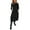 Black, variant on Wdgfv Women's Cotton Linen 3/4 Sleeve Maxi Dress Boho Solid Flowy Casual Summer Fall Beach Tshirt Dress with Pockets White M