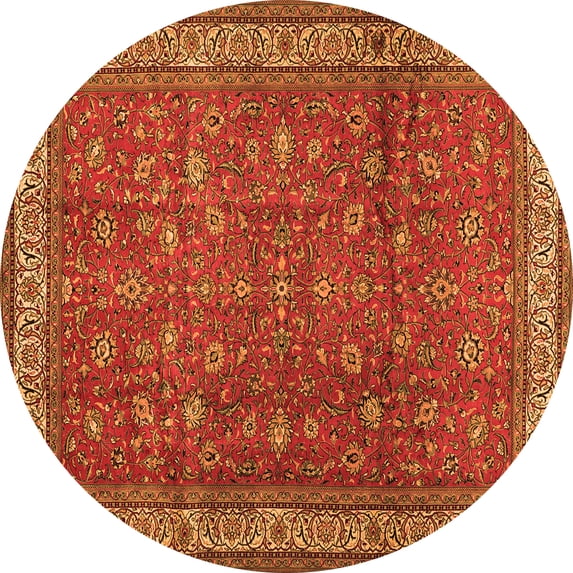 Ahgly Company Indoor Round Persian Orange Traditional Area Rugs, 8' Round