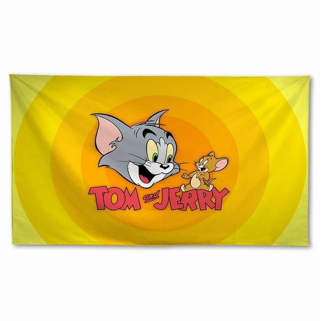 Tapiz decorativo para colgar en la pared, arte del anime de Tom y Jerry