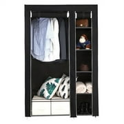 Tenozek  67" Portable Storage Cabinet Multifunction Simple Cloth WardrobeDustproof Moistureproof Furniture DIY Non-woven Fold Closet, Black