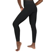Womens Ribbed Seamless Leggings High Waisted For Exercise Gym Workout Yoga Running By MAXXIM Black X-Large