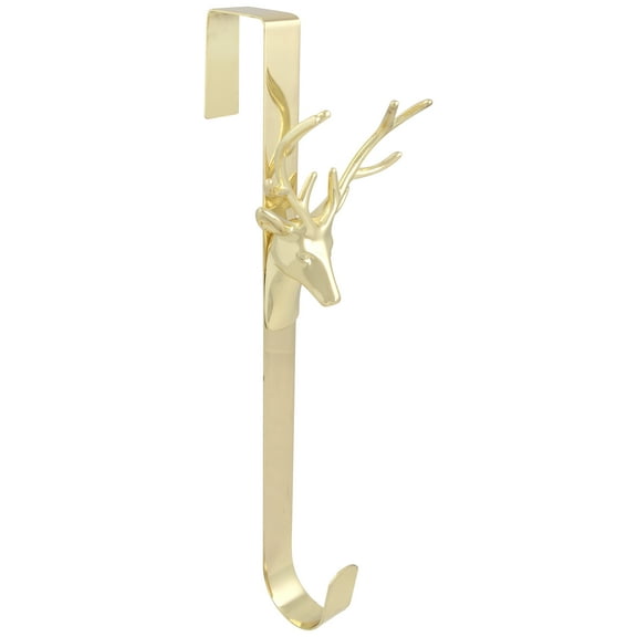 Northlight Reindeer Over the Door Christmas Wreath Hanger - 15.25" - Gold