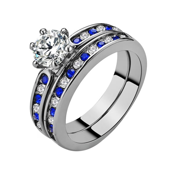 GYVAIN White Gold Plated 1CT CZ Women Wedding Ring Sets Engagement Ring for Woman