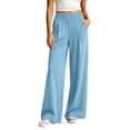thumbnail image 2 of Jaunzuar Workout Pants Women Straight Leg Solid Color Gym Pants Athletic Running Casual Pants with Pockets L, 2 of 6