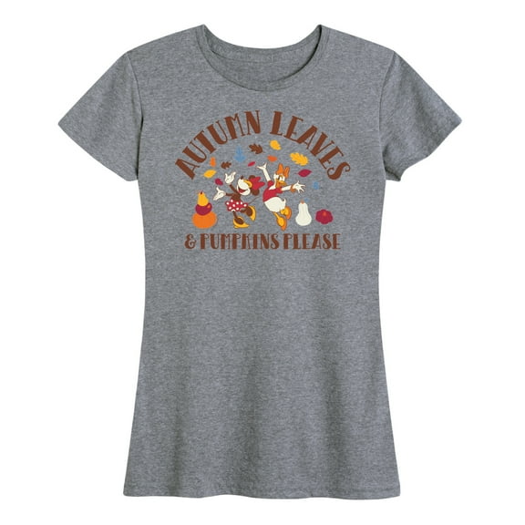 Mickey & Friends - Autumn Leaves And Pumpkins Please - Women's Short Sleeve Graphic T-Shirt