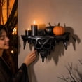 thumbnail image 7 of Gothic Skull Wall Shelf, 3D Skull Design Black Floating Shelf, Gothic Hanging Shelf for Halloween Parties Home Decorations, 8.6x4.3in, 7 of 7