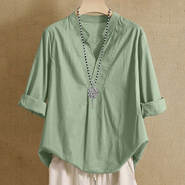 Camiseta sin mangas para mujer,Blusa tipo túnica con cuello en V para mujer, corte holgado, 100 % poliéster, ideal para uso diario, sopatenor