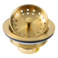 thumbnail image 1 of Desagüe para fregadero LQS de acero inoxidable 304, cesta de 9 cm, dorado, 1 of 5