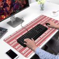 thumbnail image 2 of Long Mouse Pads for Desk,Red Christmas Striped Pattern (2) Desk Mats on Top Of Desks, Desk Mouse Pad Extra Large with 3mm Non-Slip Base and Stitched Edge for Gaming,Office,Work,Home 31.5x15.7in, 2 of 5