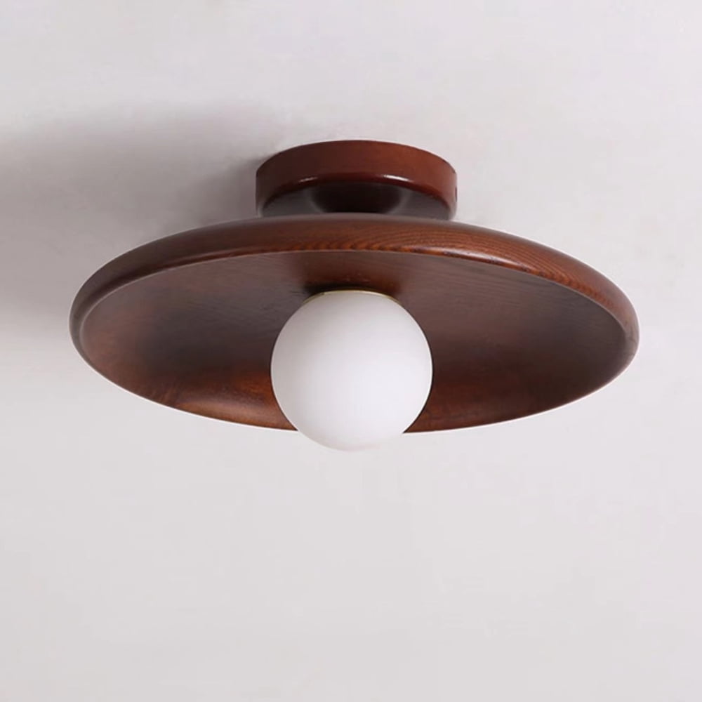 Arturesthome Japanese-style Aisle Small Lamp Flush Mount Solid Wooden Ceiling Light For Dining Room