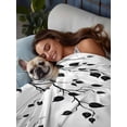 thumbnail image 3 of Black Botanical Flat Sheets Only Full Size, Soft Breathable Bed Top Sheets for Mattress, Watercolor Summer Botanical Luxury Bedding Flat Sheets for Home Hotel Bedroom Bed Protection, 3 of 9