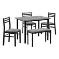 thumbnail image 1 of Monarch Specialties Dining Set, 5pcs Set, 40" Rectangular, Kitchen, Small, Black Metal, Grey Laminate, Grey Fabric, Contemporary, Modern, 1 of 4