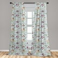 thumbnail image 5 of Ambesonne Anemone Flower Curtains, Shabby Bridal, Pair of 28"x63", Multicolor, 5 of 5